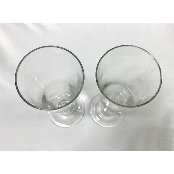 Two Tall Champagne Flutes Monogram Y Wedding Glasses Barware 9" - Picture 7 of 8